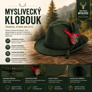 Myslivecký klobouk s pérem